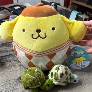 Squishmallows Hello Kitty friend and Turtle Plush Bundle